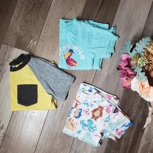 Alex & Jack and Garanimals Size 4T Boys Short Sleeve Casual T-Shirt Bundle GUC